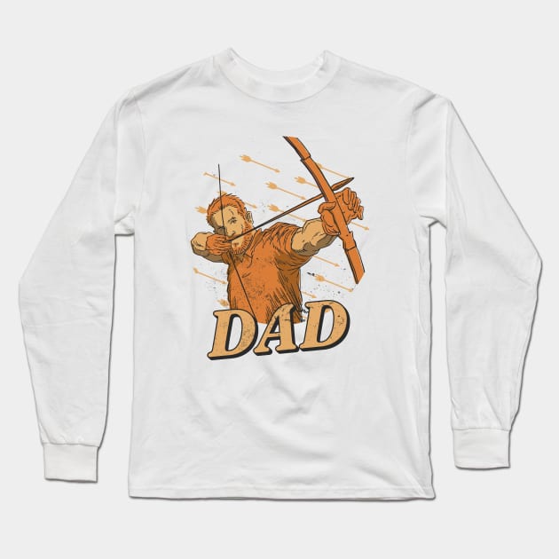 Archer Dad - Archery Father's Day Long Sleeve T-Shirt by Krishnansh W.